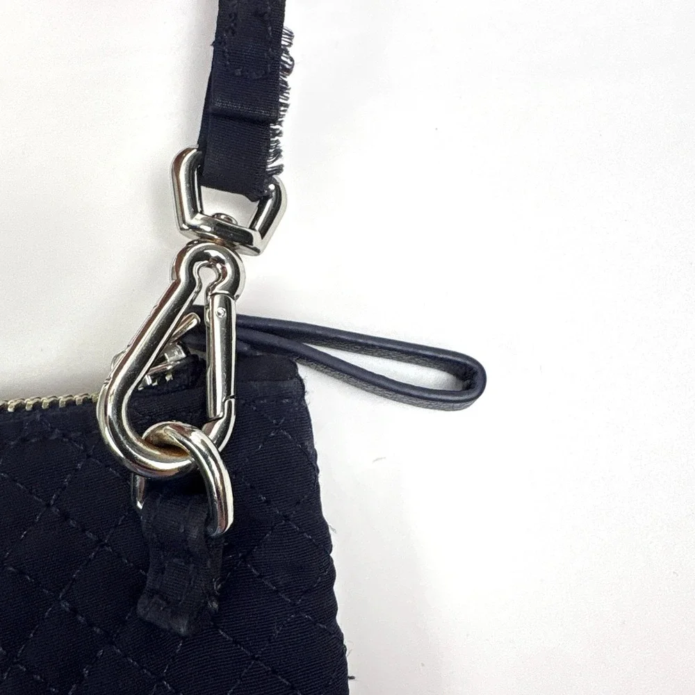 Vera Bradley Little Hipster Microfiber Crossbody Purse Bag Wristlet Quilted Navy